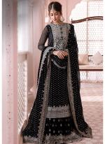 Georgette Black Festival Wear Embroidery Work Pakistani Suit